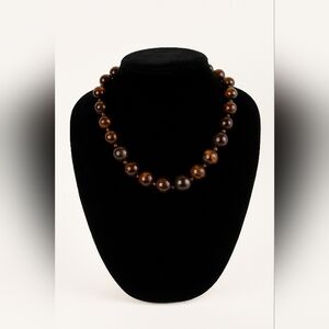 Elegant Brown Beaded Necklace